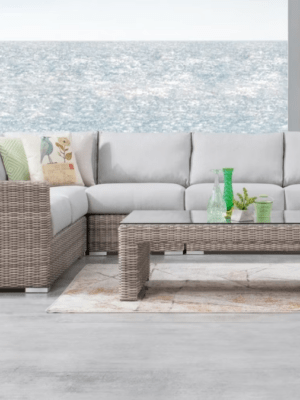 ID8145 savannah outdoor wicker l shape lounge