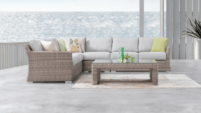 ID8145 savannah outdoor wicker l shape lounge