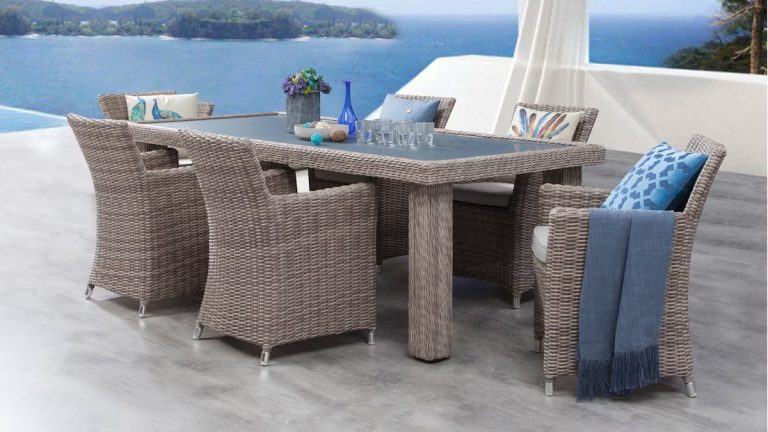 ID8202 savannah 7 piece outdoor wicker dining set