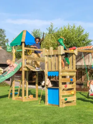 Jungle Explorer Wooden climbing frame with double swing