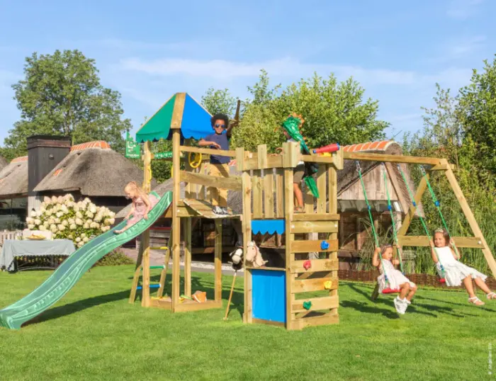 Jungle Explorer Wooden climbing frame with double swing