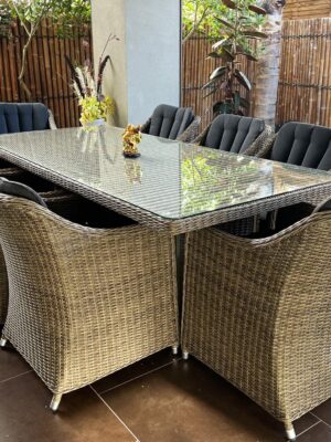 Liverpool 9 Piece Wicker Outdoor Dining Setting Rectangle