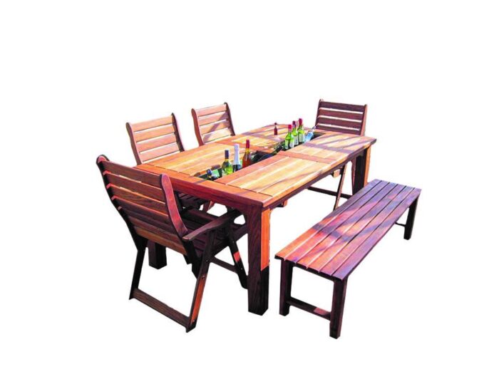 Teak 6 Seater Table Set With Bench