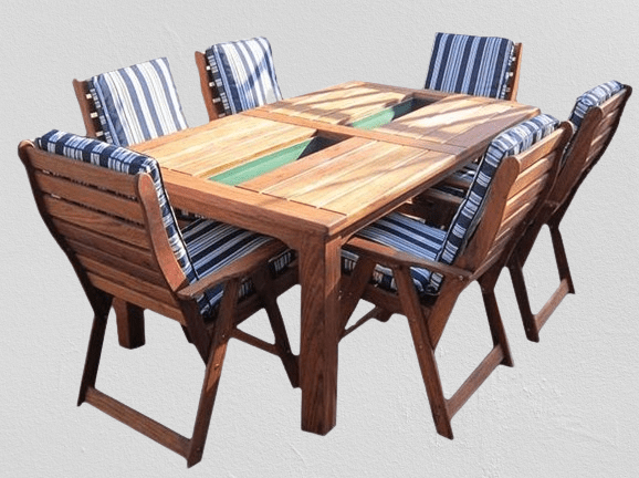 Teak  6 Seater Set With Ice Bucket  1  removebg preview