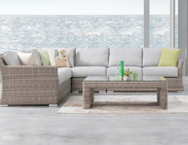 ID8145 savannah outdoor wicker l shape lounge